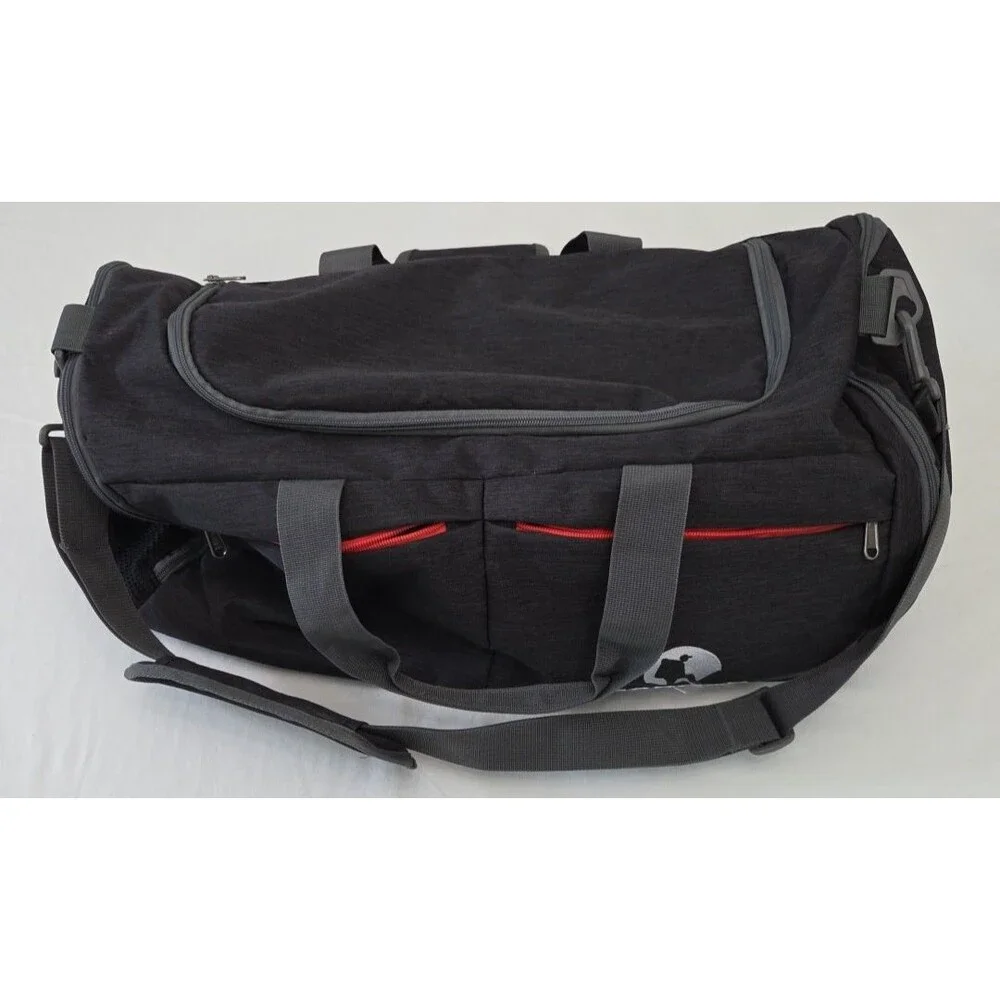 Canway Gym Duffel Bag Travel Sports Bag Carry On Overnight Black Redbmulti...